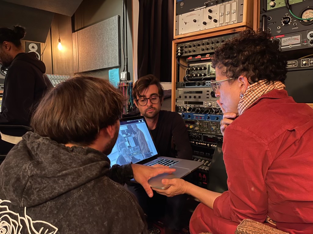 Michele and team recording the Going to Mars score